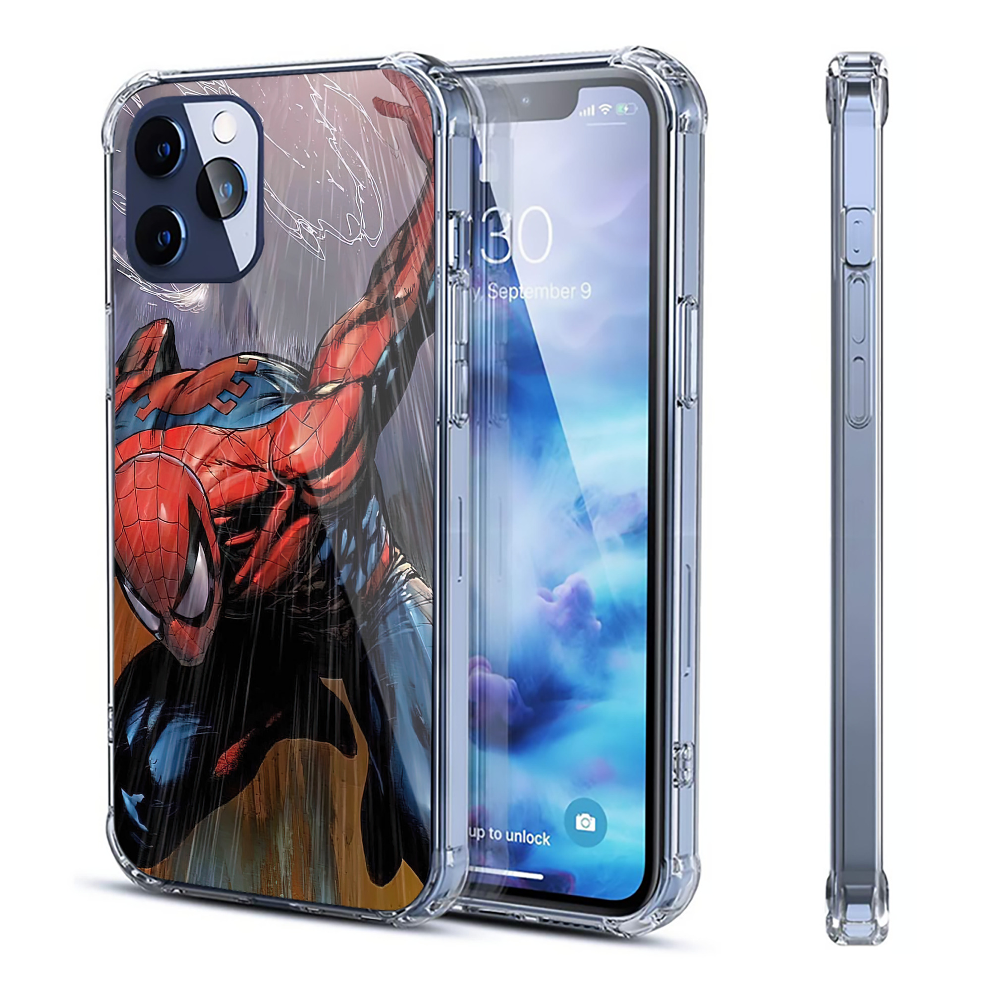 （画像用） Spider Man スパイダーマン 【iPhone 12シリーズ対応】透明スマホケース（クリアソフトケース）